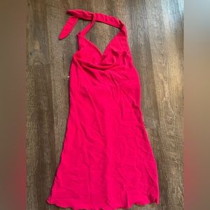 Hot pink cow neck dress